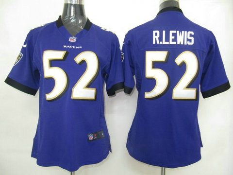 NFL Women's Baltimore Ravens 52 R.lewis purple Nike jerseys